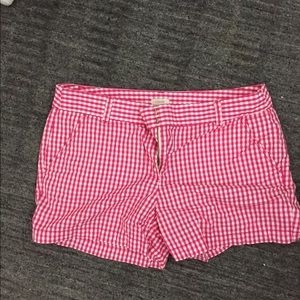 Jcrew pink gingham shorts!